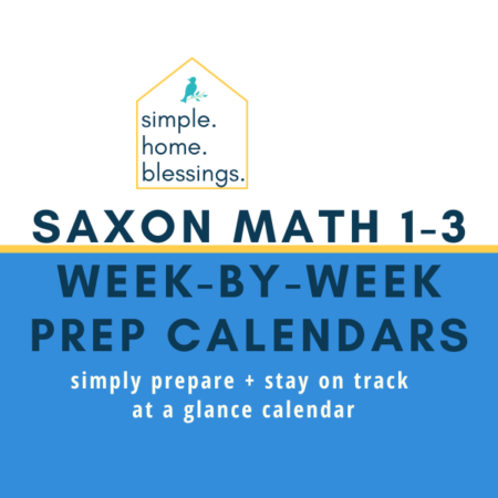 Saxon Math 1-3 Prep Calendars