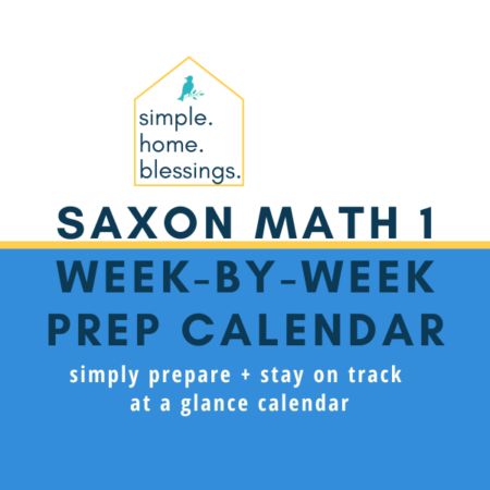 Saxon Math 1 Prep Calendar