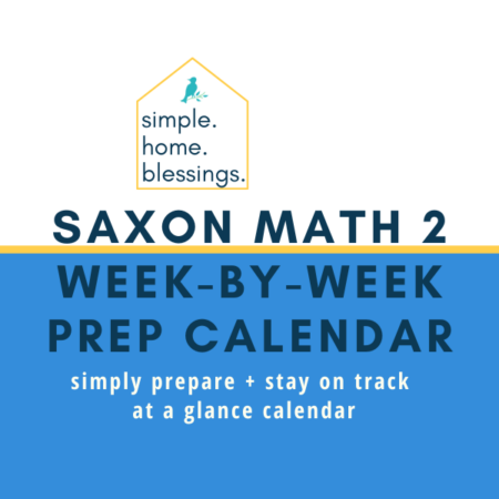 Saxon Math 2 Prep Calendar