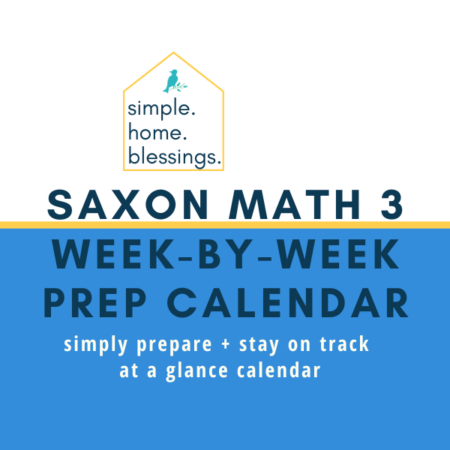 Saxon Math 3 Prep Calendar